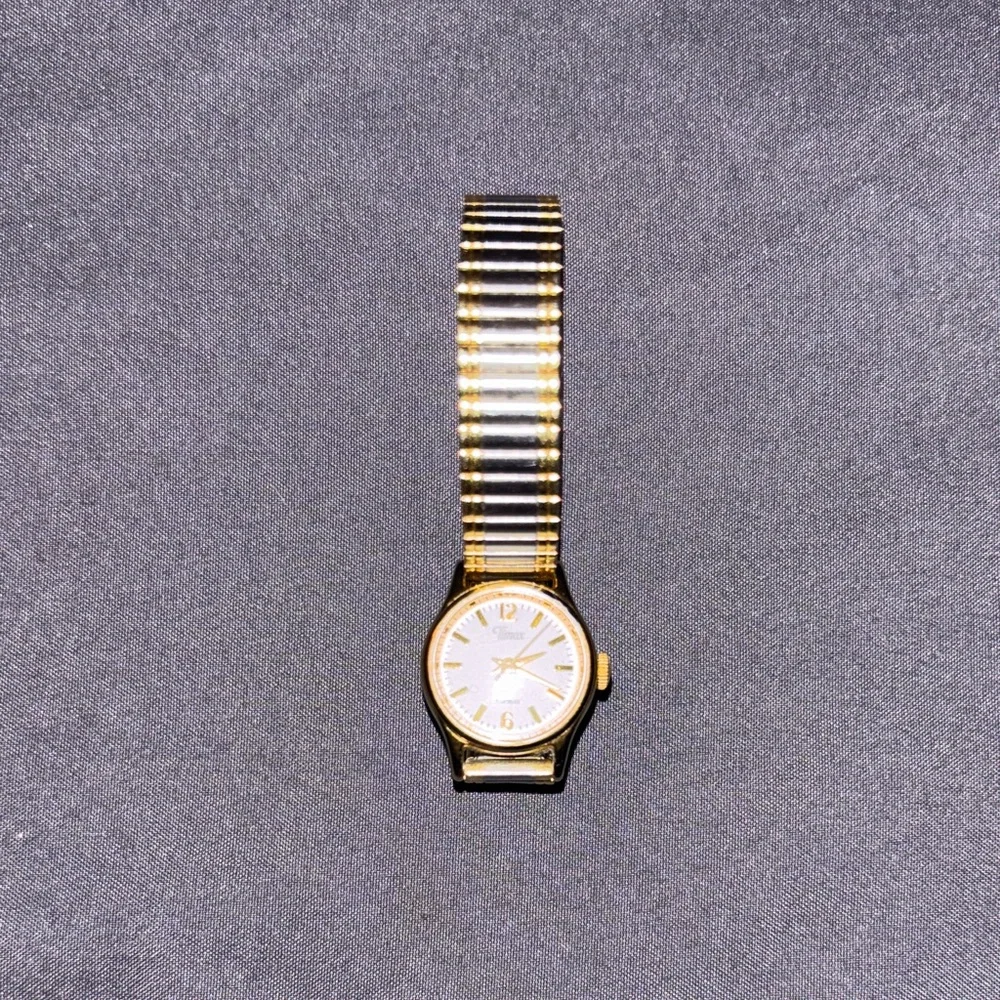 Timex Two-Tone Gold and Silver Women's Stretch Watch Dead Battery